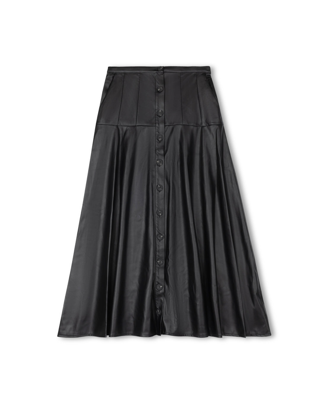 Cinca Leather Yolk Panel Skirt