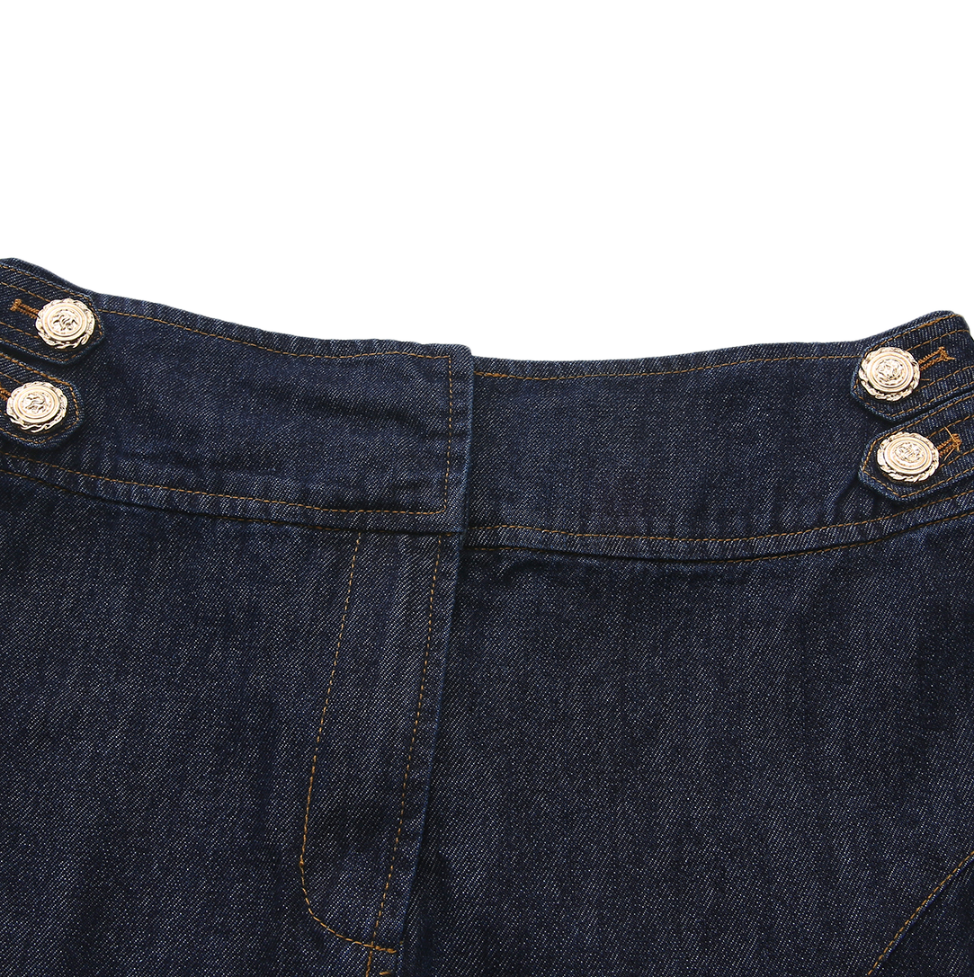 Double Button Denim Skirt