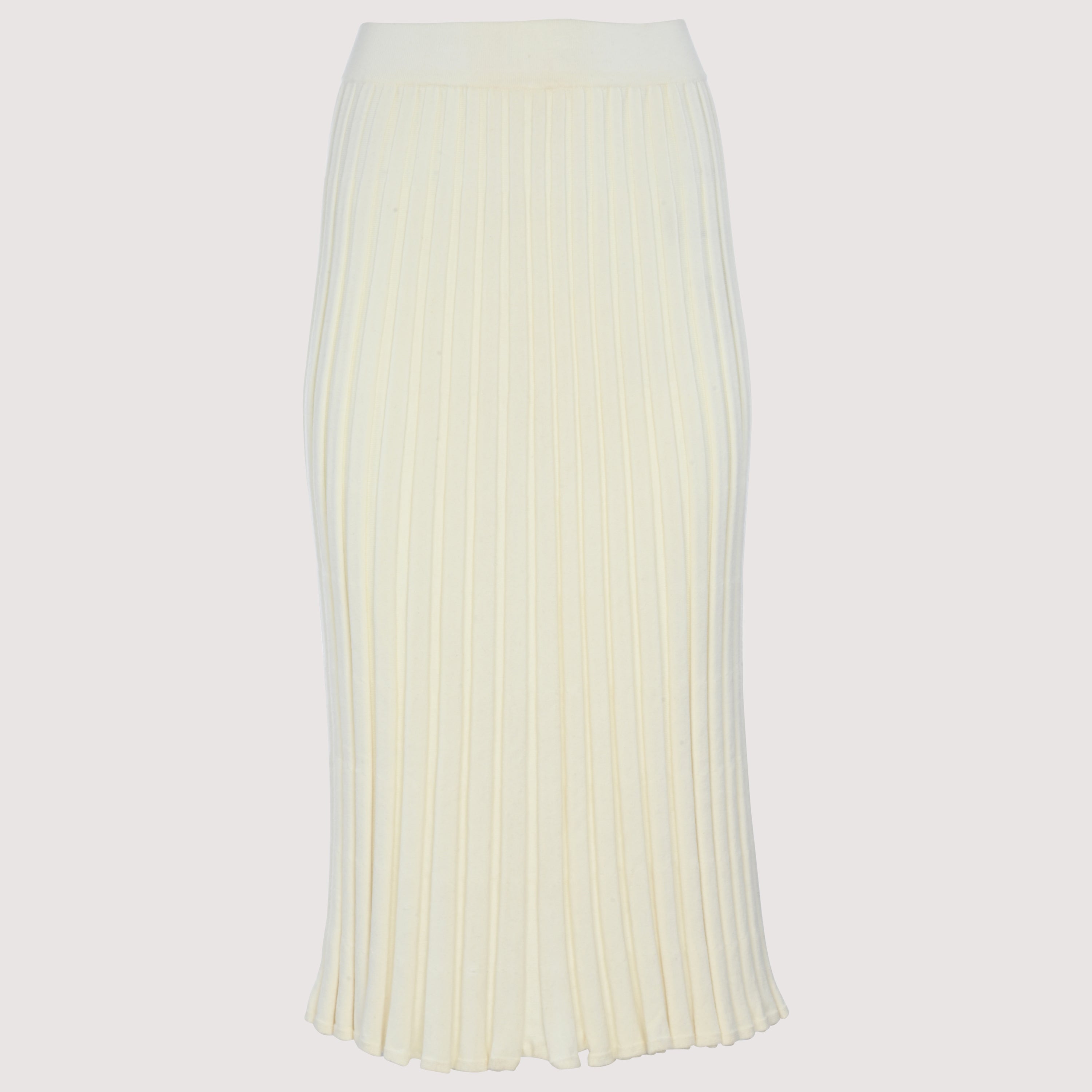 Pleated Rib Knit Maxi Skirt W-10288