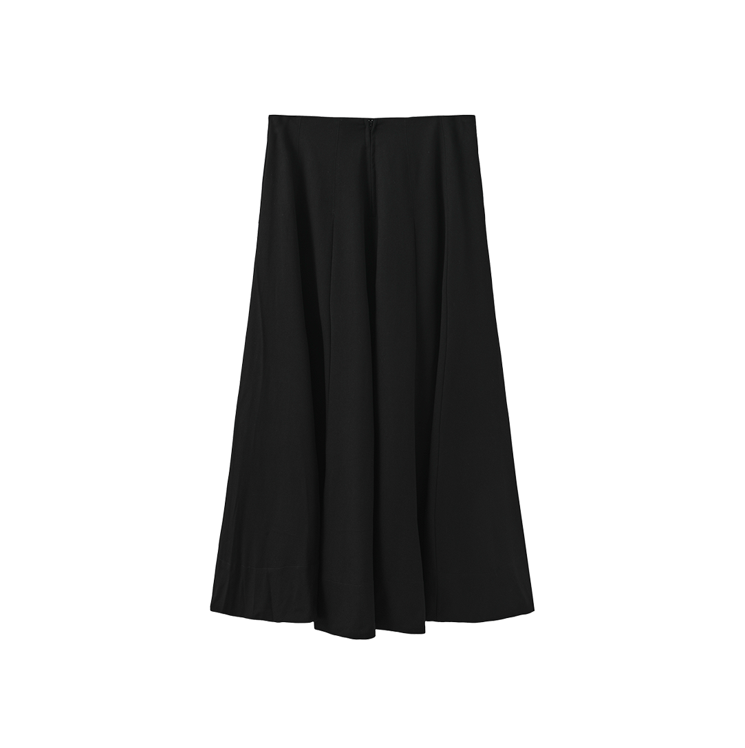 Paneled Wool Maxi Skirt