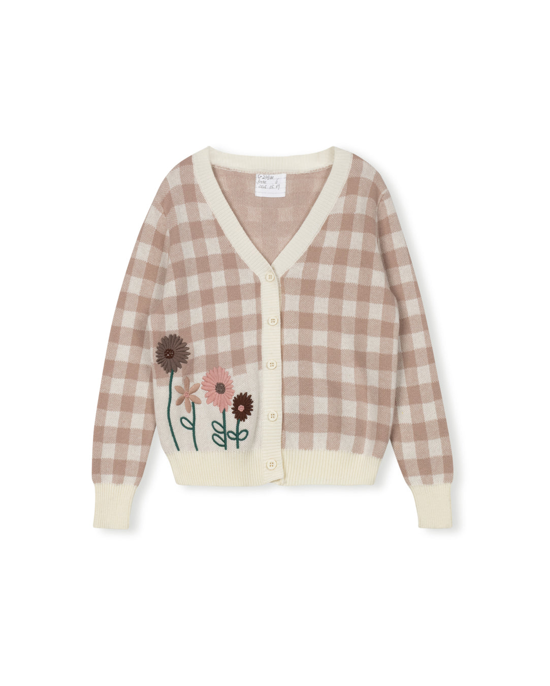 Frame Knit Checked Cardigan