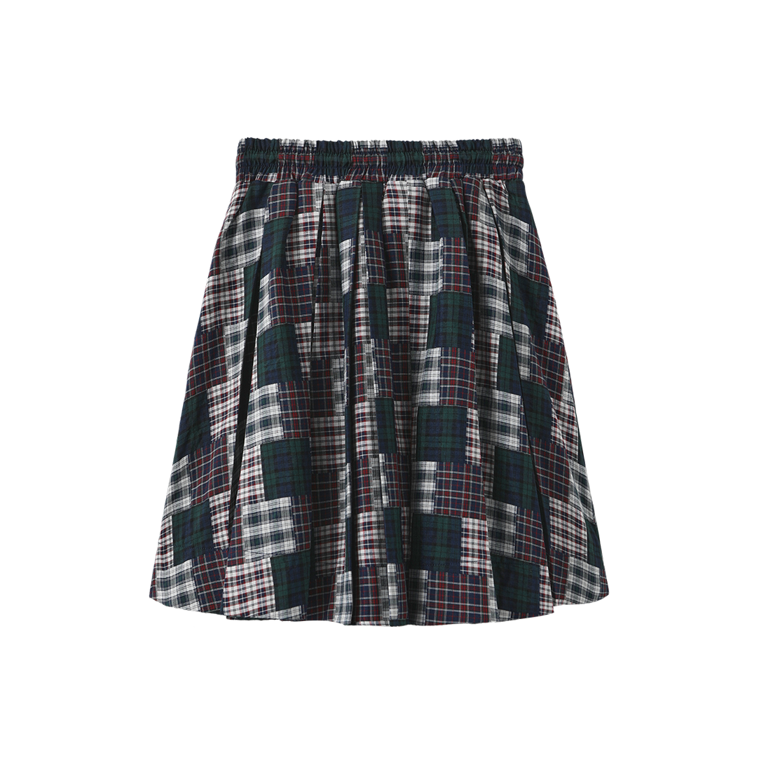 Frit Patchwork Pleated Skirt