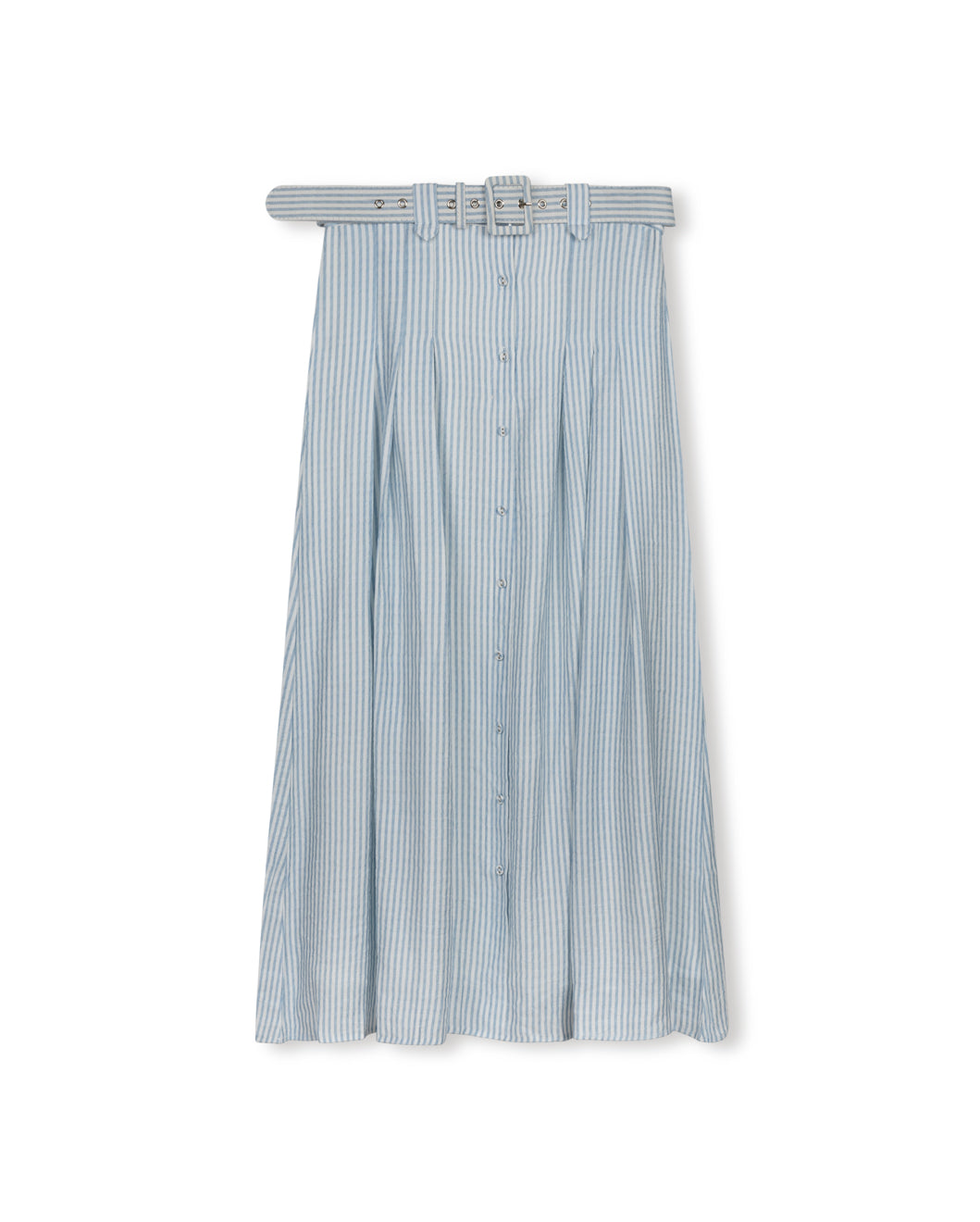 Gill Linen Blend Belted Midi Skirt