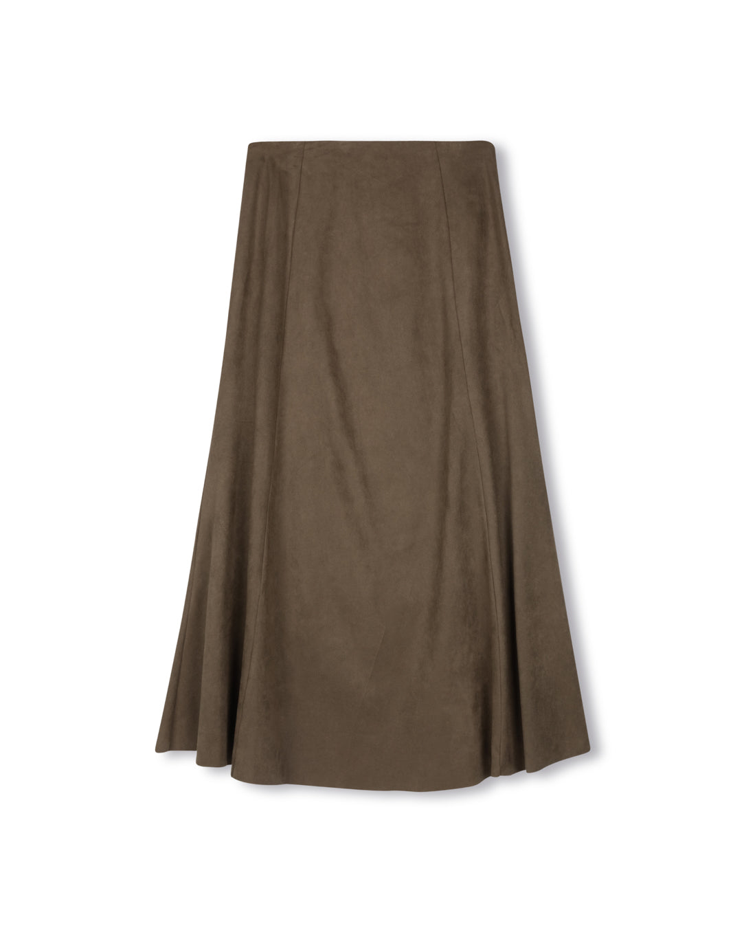 Superior Paneled Suede Maxi Skirt