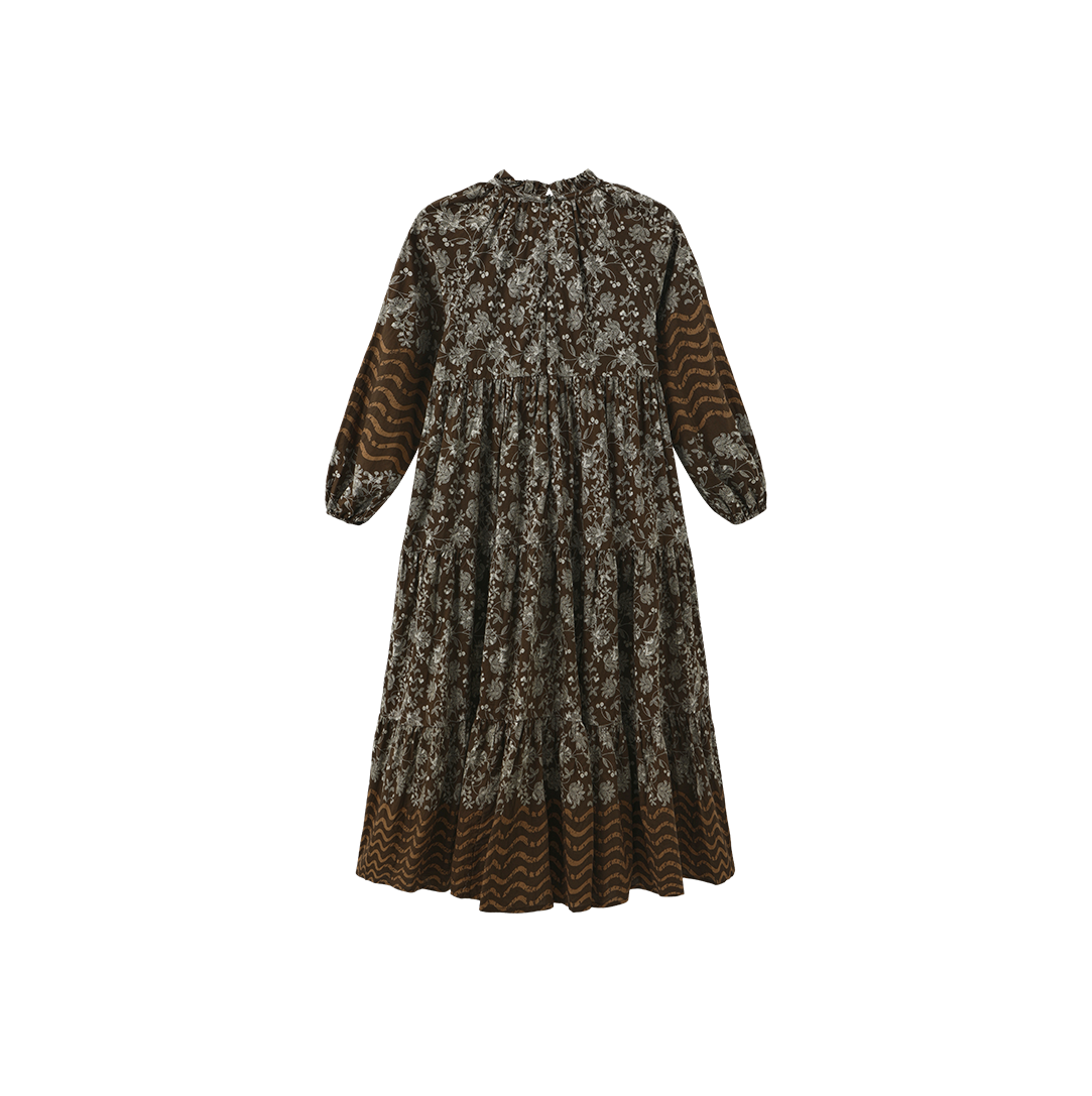 Swing Tiered Drawstring Midi Dress