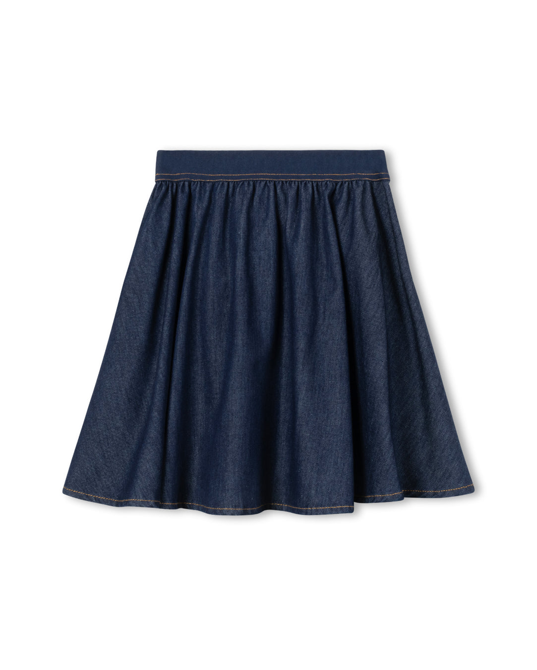 Denim Wide Elastic Band Skirt - Junees