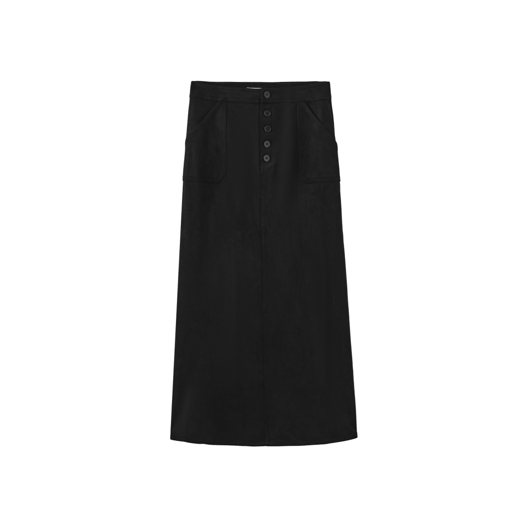 Suede Straight Skirt
