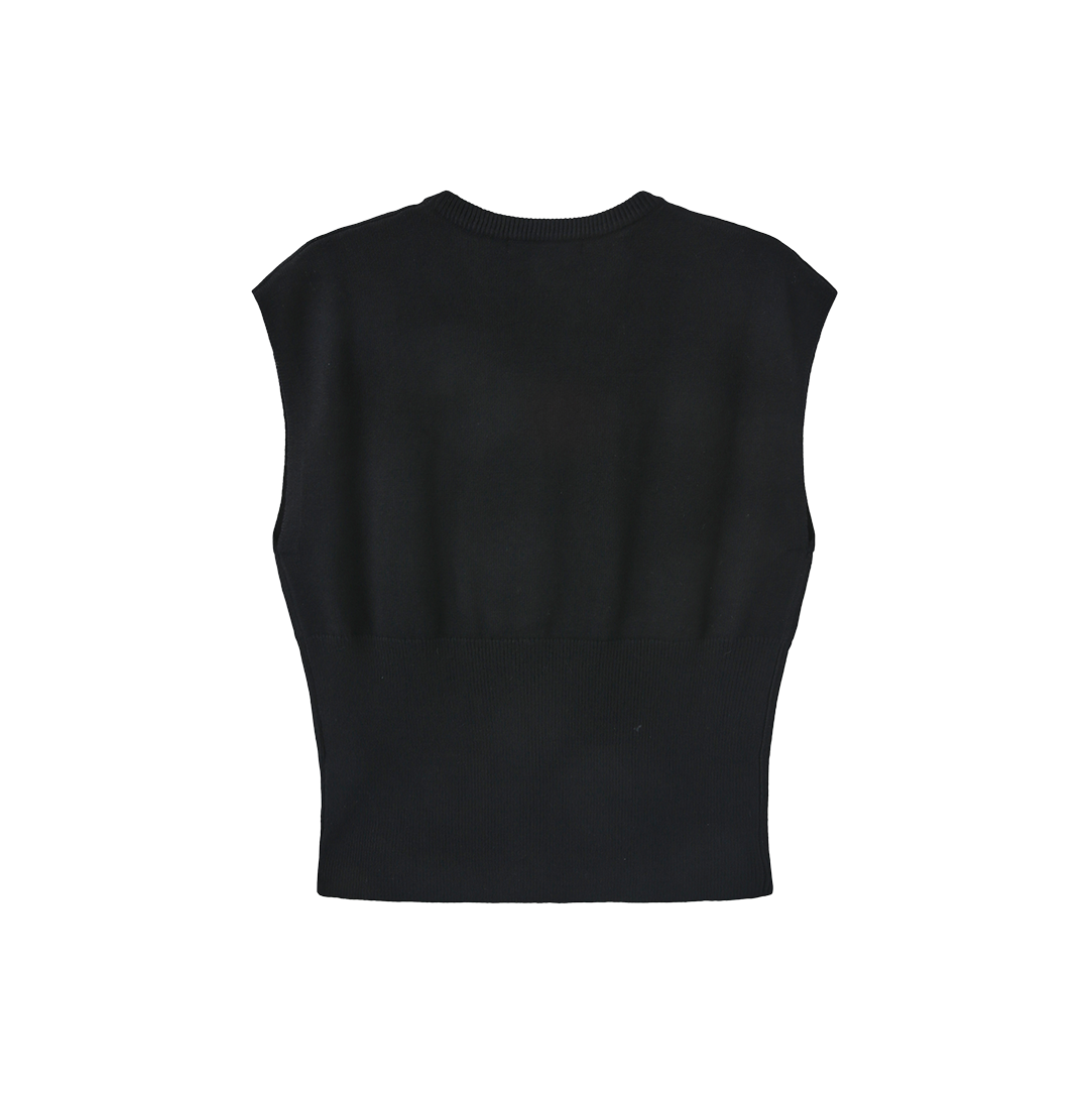High Ribbed Knit Vest
