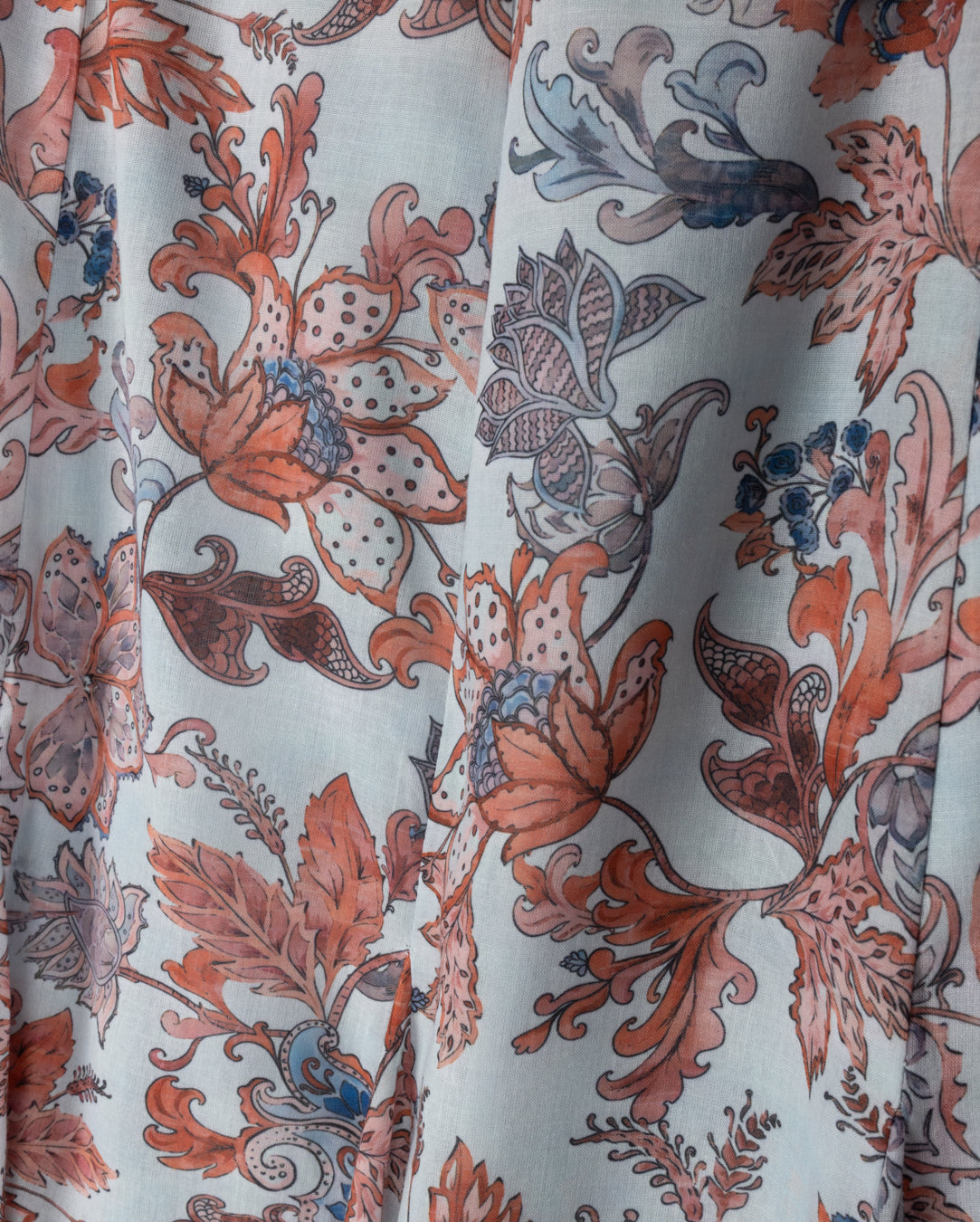 Blue Floral Print Maxi Flair Skirt - Junees