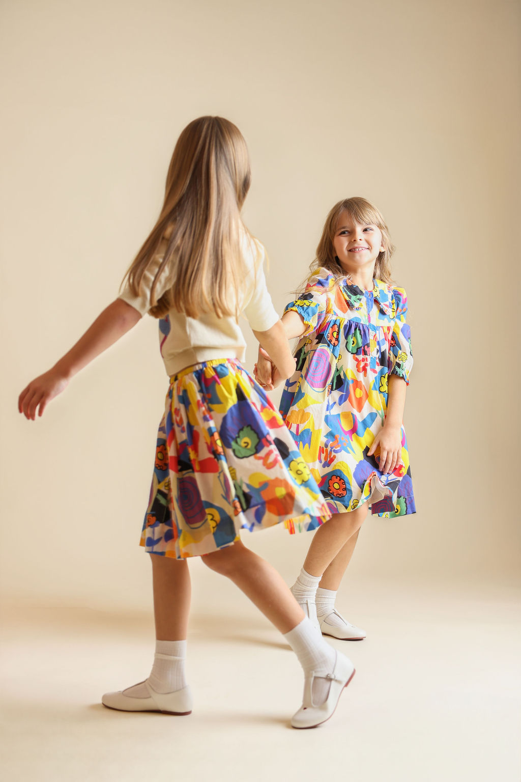 Color Printed Babydoll Dress - Junees