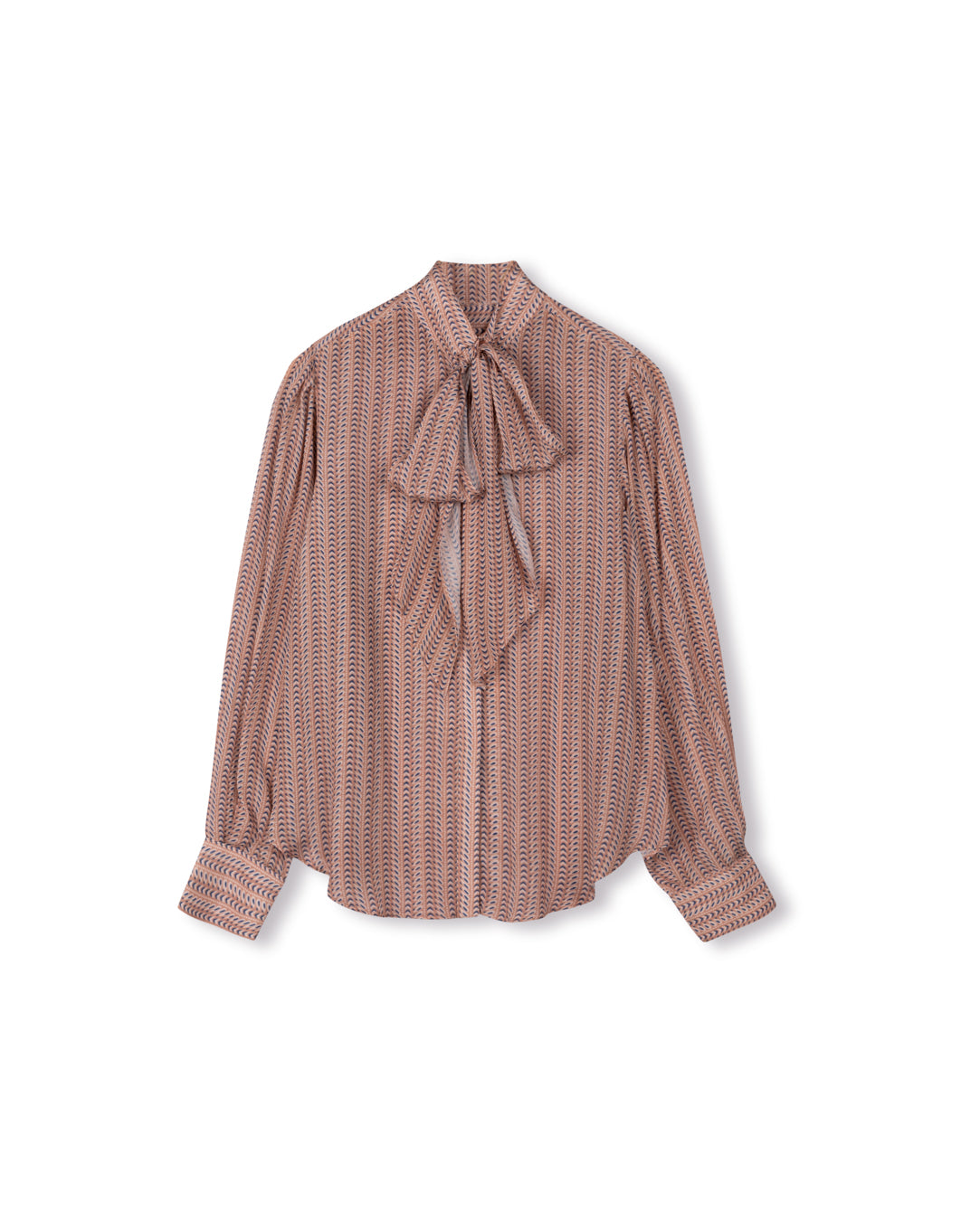 Neck Tie Silk Blouse W-23241