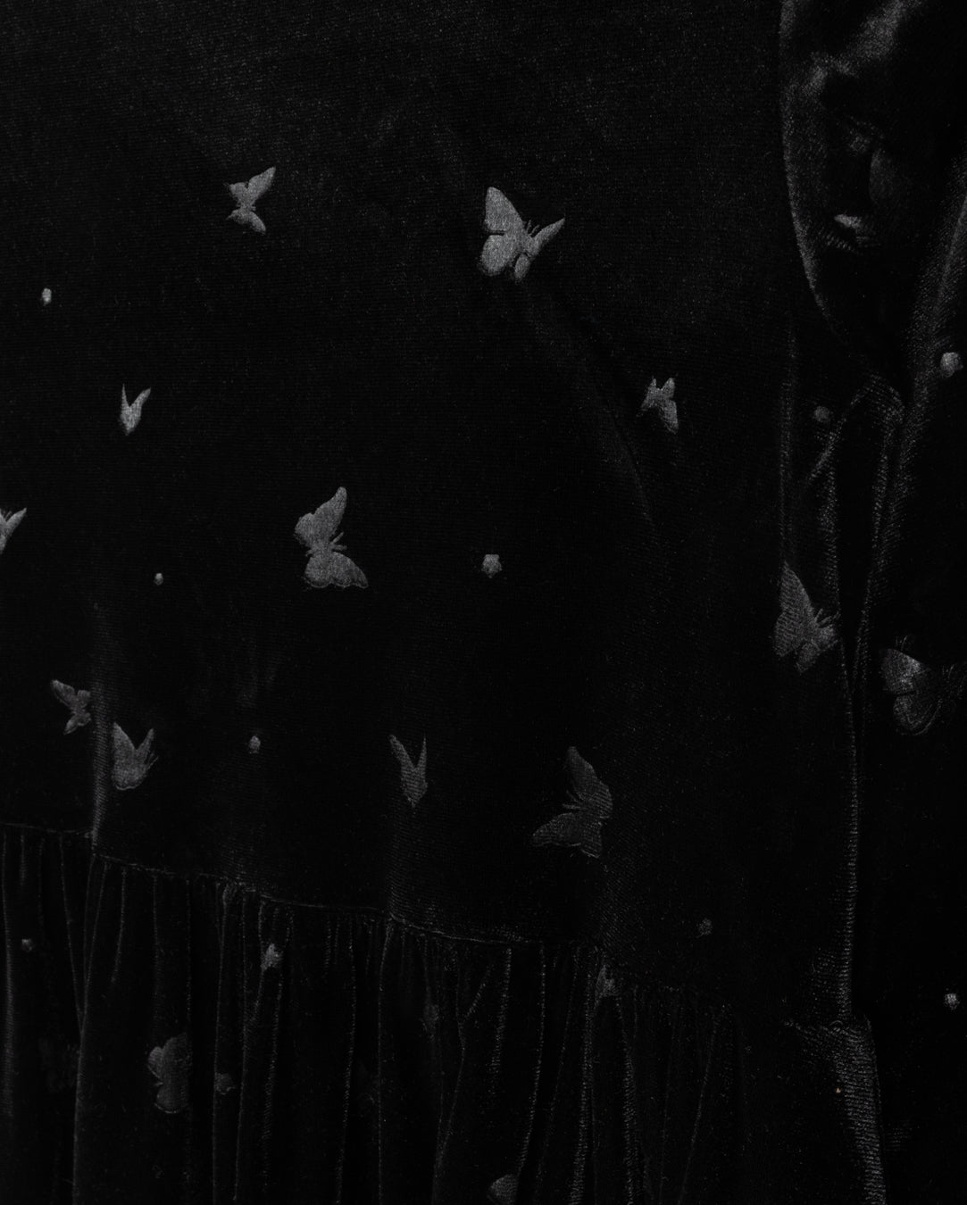 Velour Butterfly Print Robe