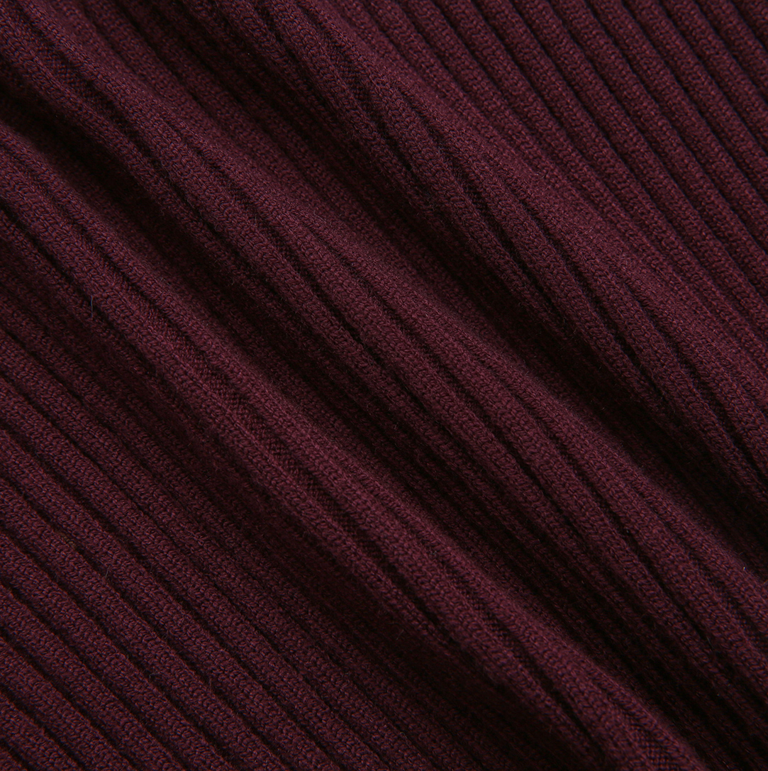 Ribbed Knit Turtleneck Sweater