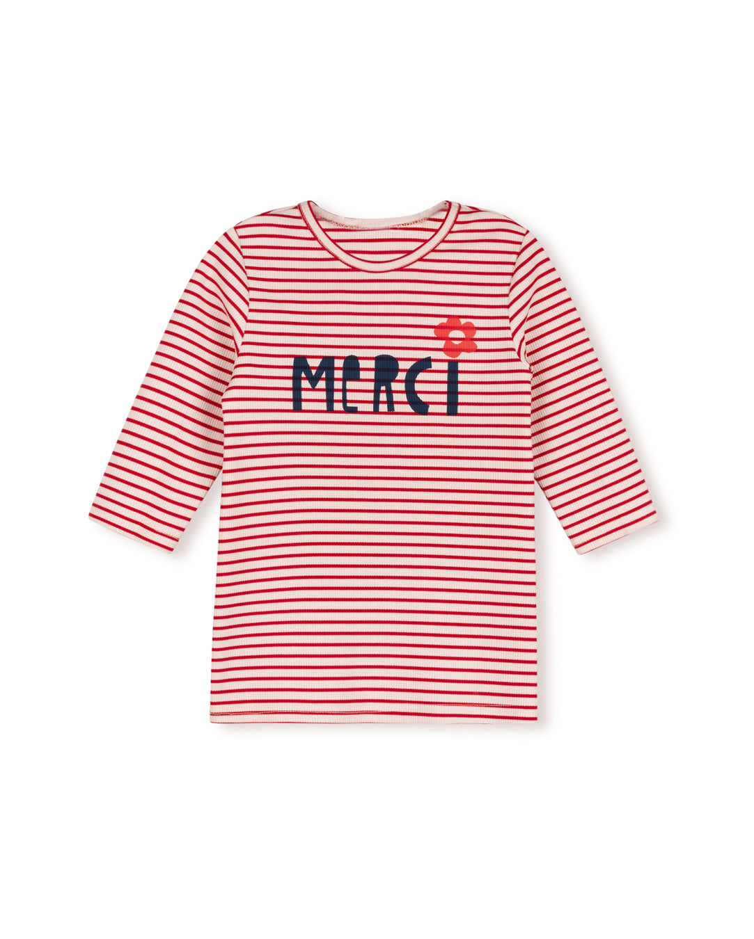 Striped Flower Detail Tee - Junees