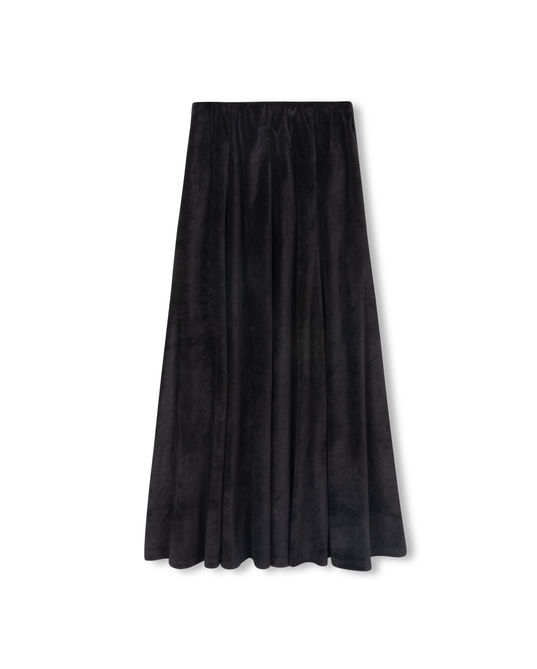 Velour Paneled Midi Skirt