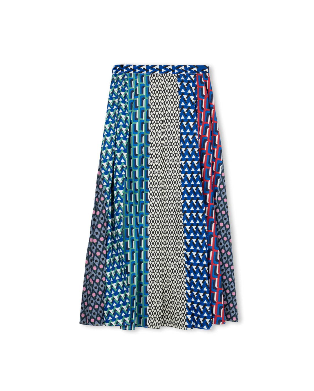 Multi Printed Panel Skirt