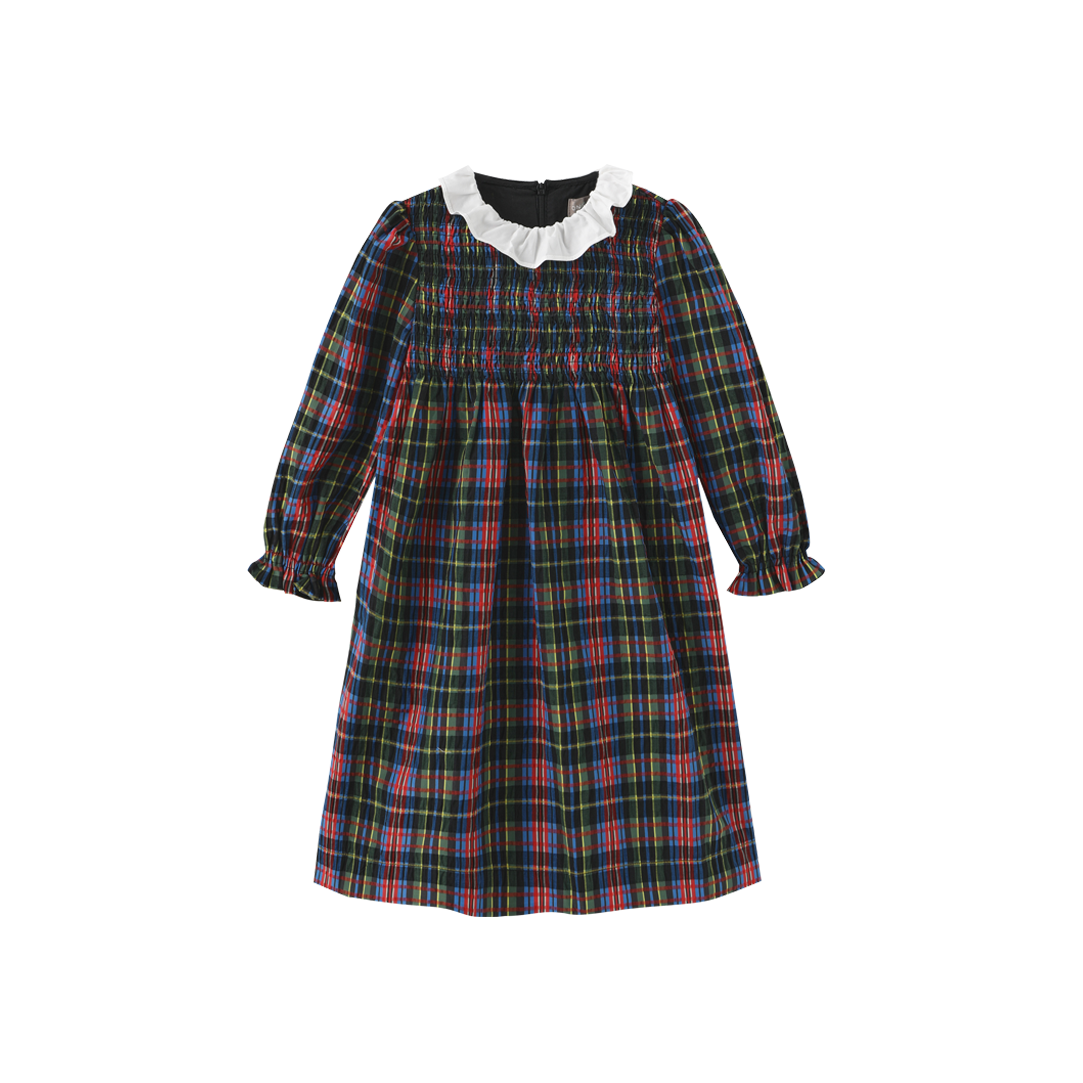 Plaid Bumpy Smocked Dress