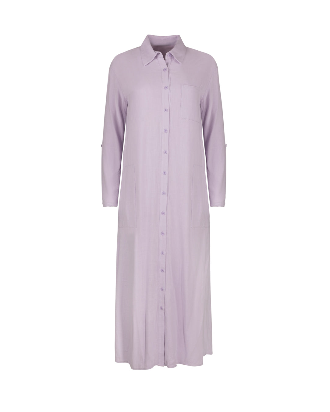 Linen Maxi Shirt Dress W-17702