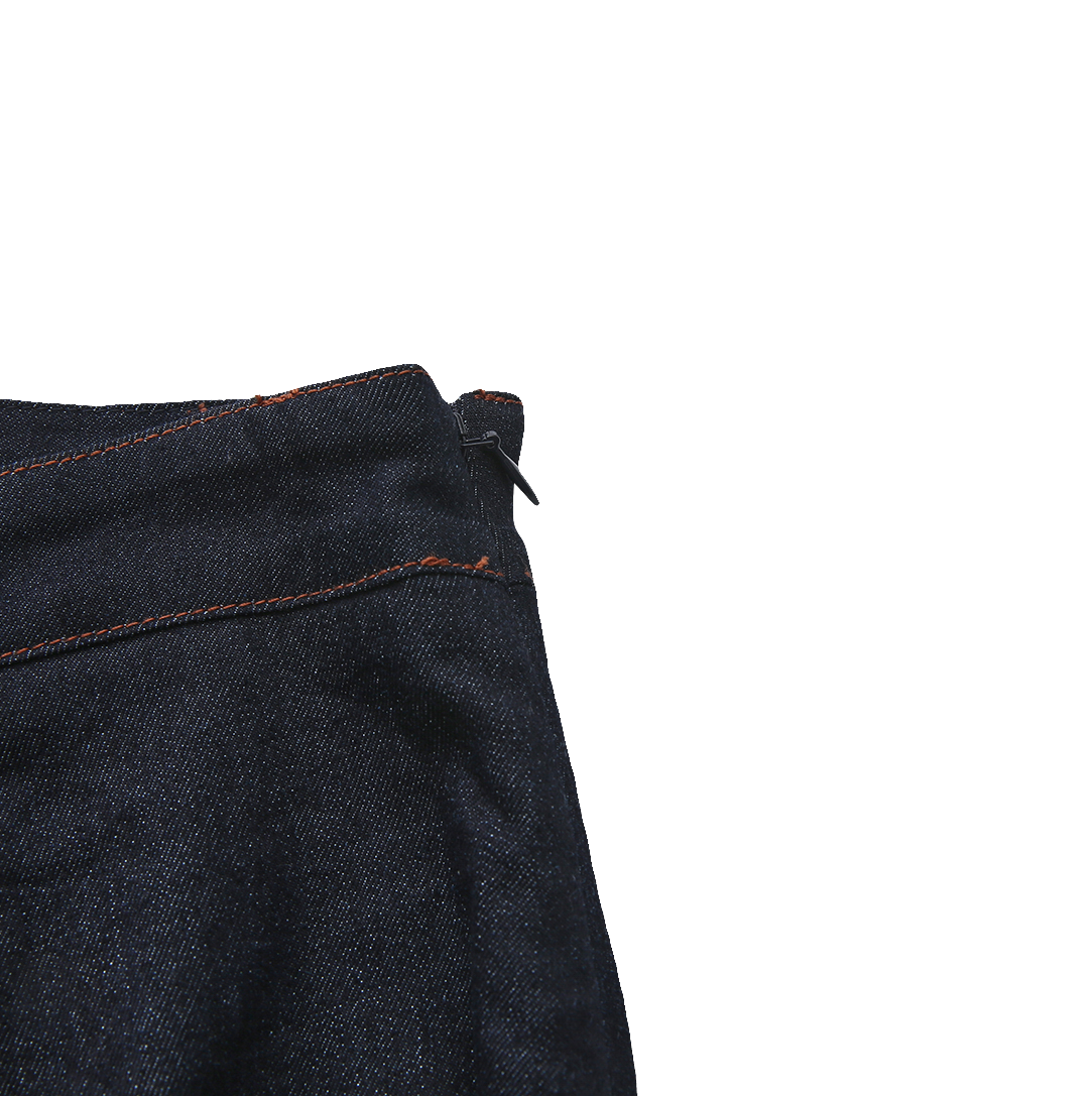 Rounded Seam Denim Skirt