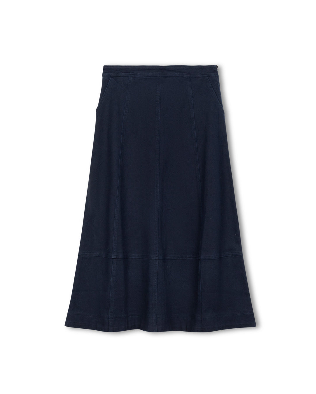 Denim Seamed Detail A Line Skirt - Junees