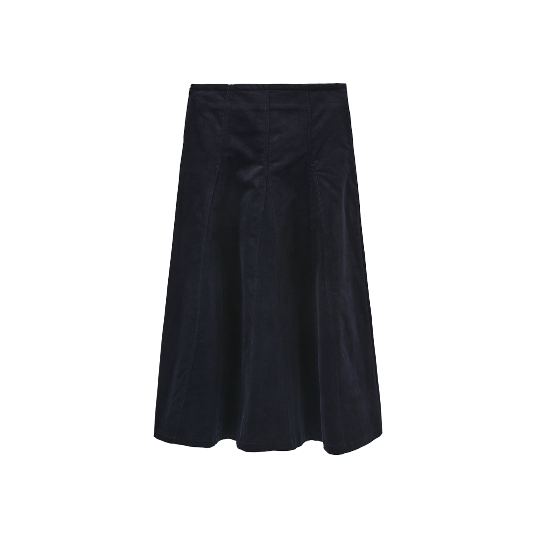 Corduroy Panel Midi Skirt
