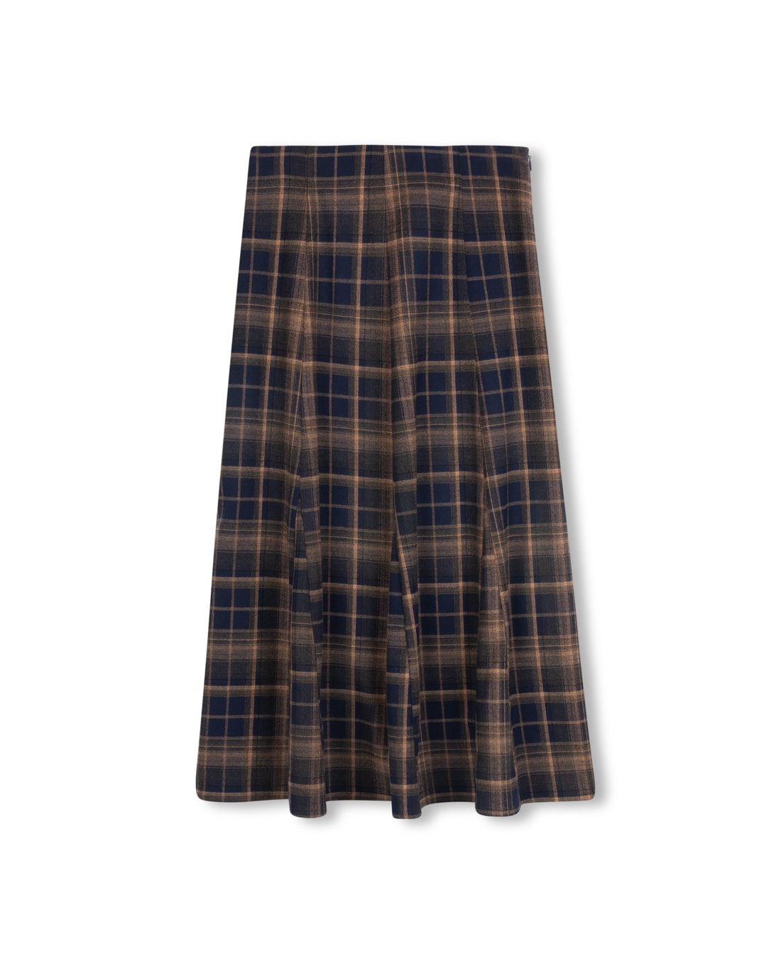 Nill Plaid Open Panel Midi Skirt