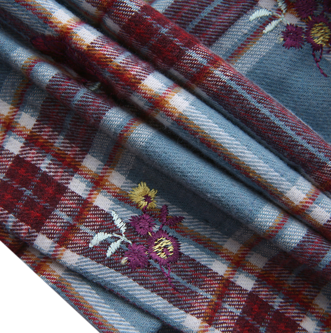 Jerry Plaid Floral Skirt