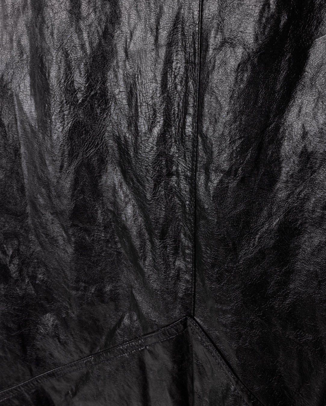 Creased Effect Leather Skirt