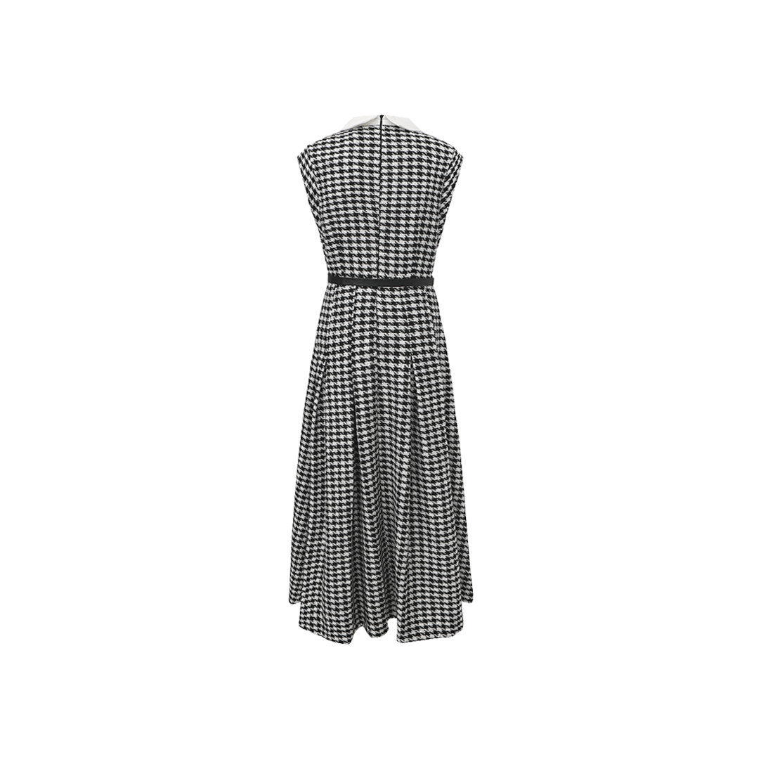Houndstooth Wide Pleat Dress