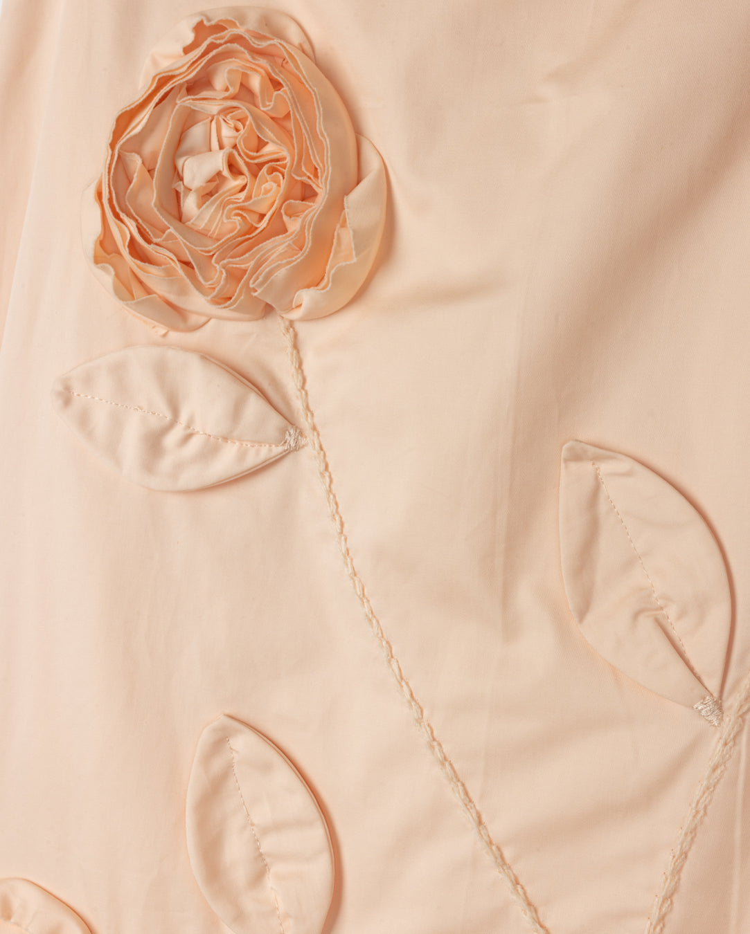 Silk Poplin Appliqued Skirt