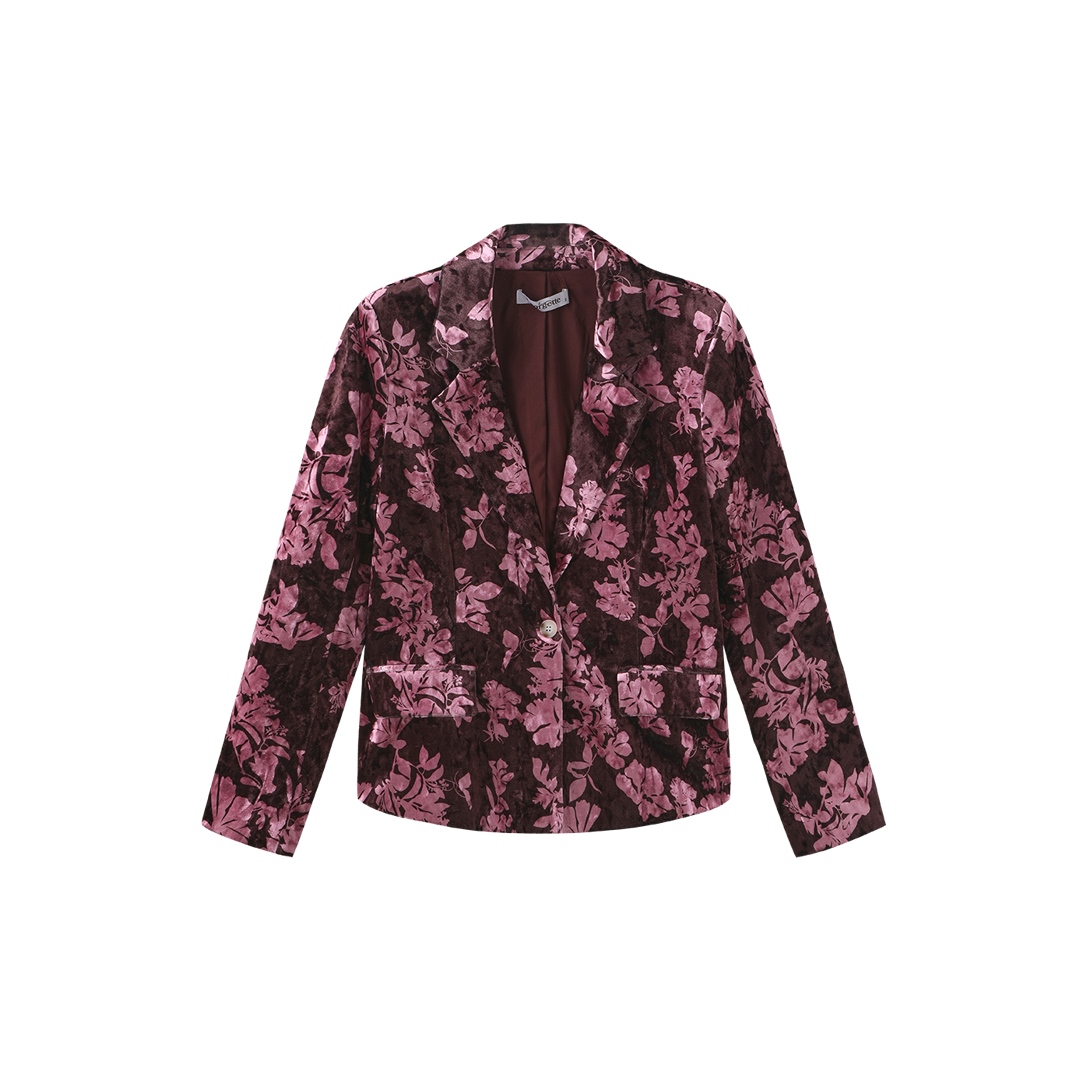 Lena Velvet Single Button Blazer