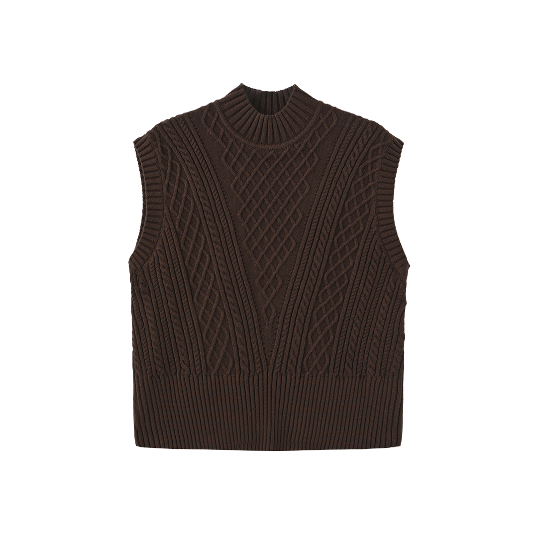 Chunky Knit Ribbed Edge Vest