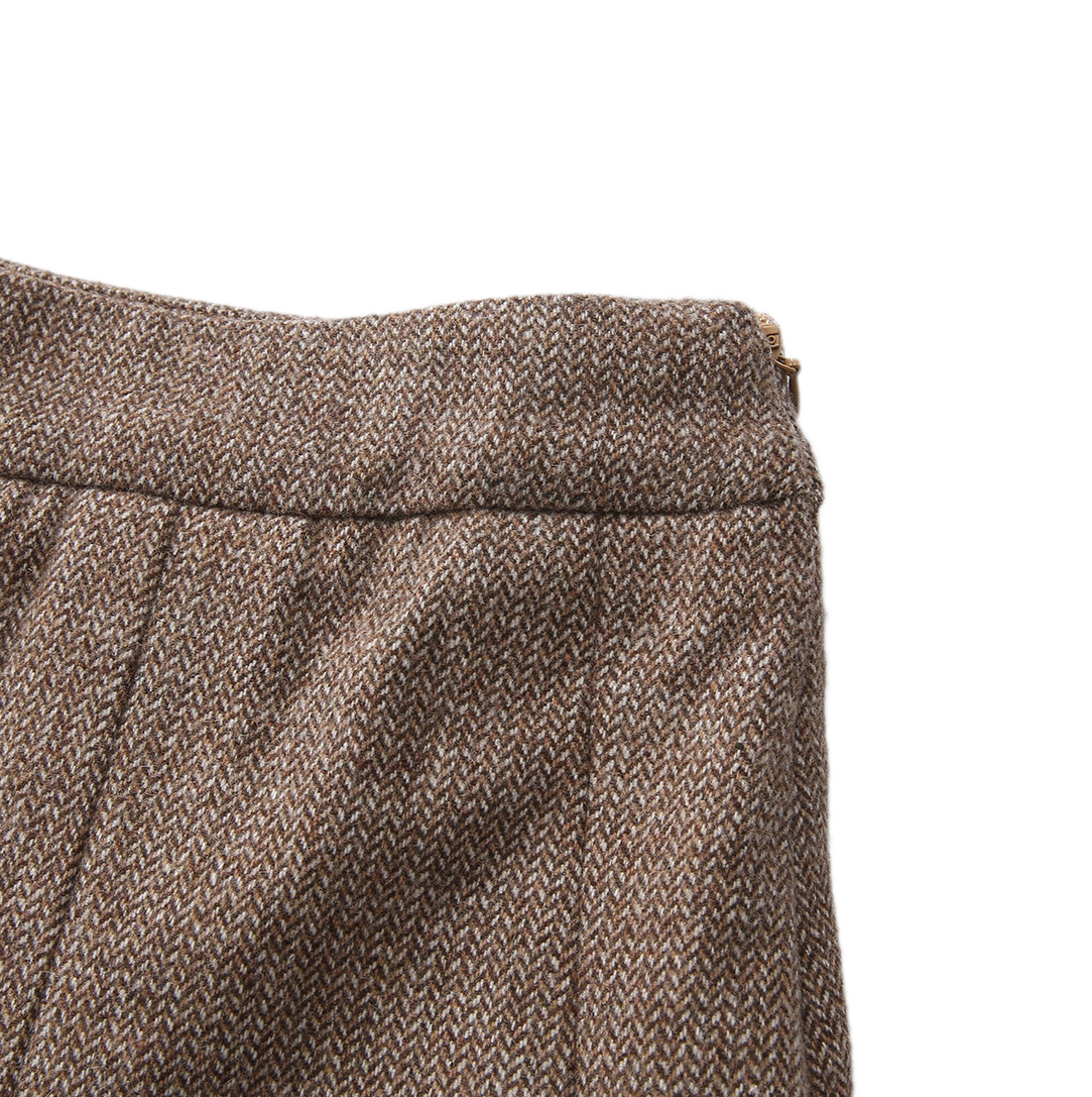 Depot Herringbone Pleated Skirt