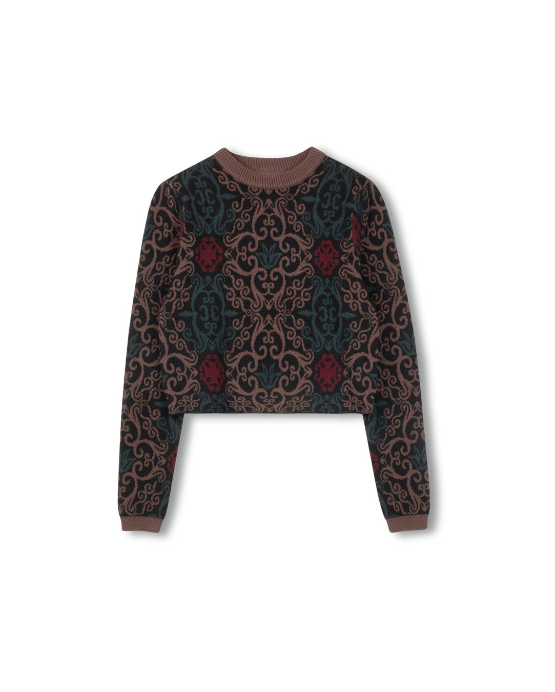 Cropped Crew Neck Sweater W-21338