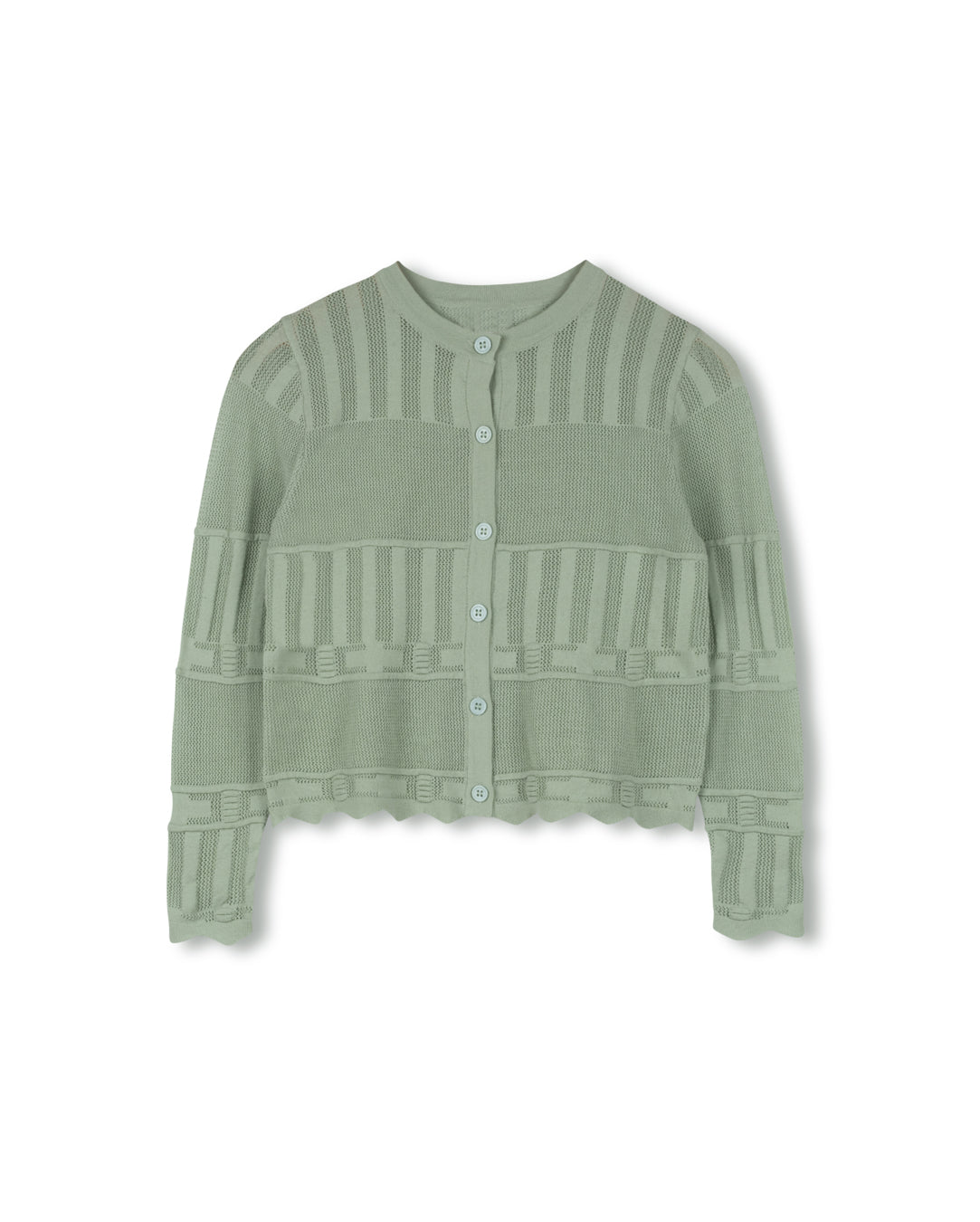 Pointelle Scalloped Cardigan - Junees