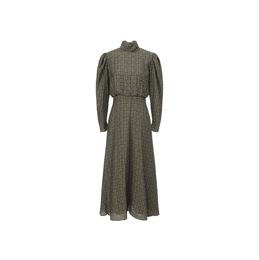 Printed Puff Sleeve Maxi Dress