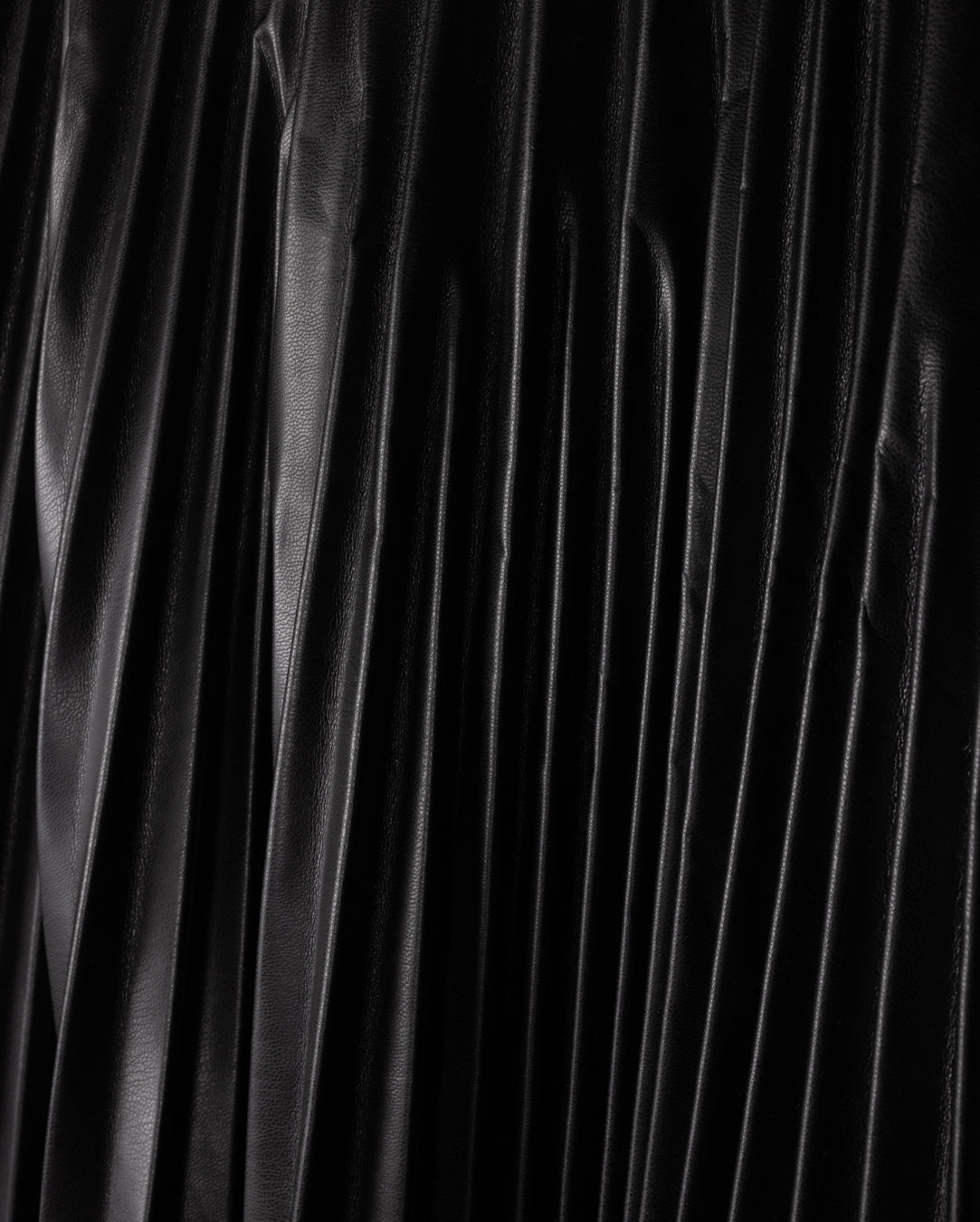 Doby Leather Pleat Skirt