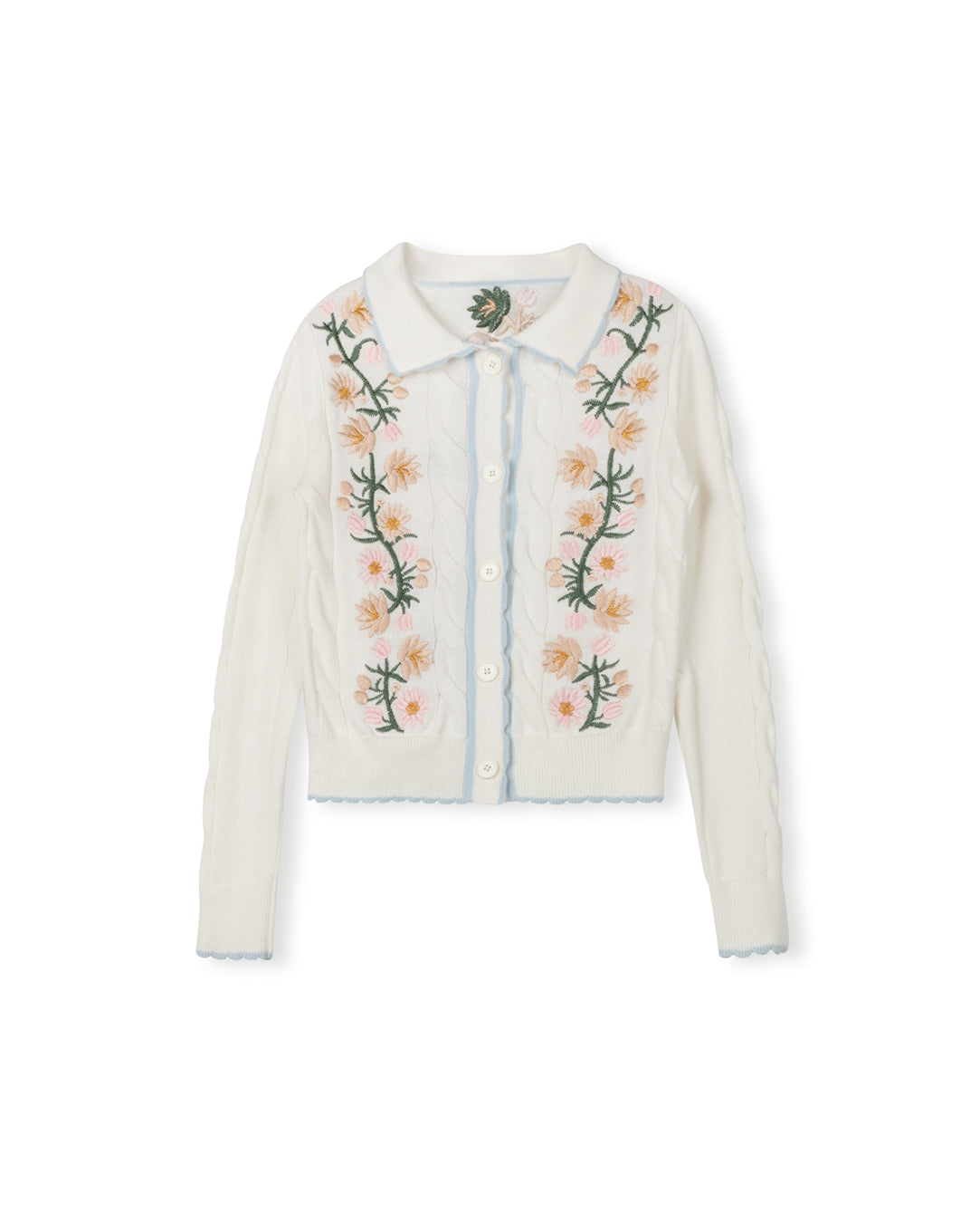 Embroidered Floral Knit Cardigan