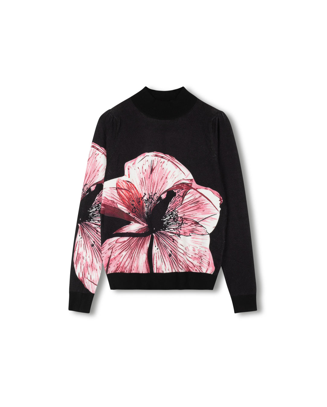 Flower Printed Sweater W-22397