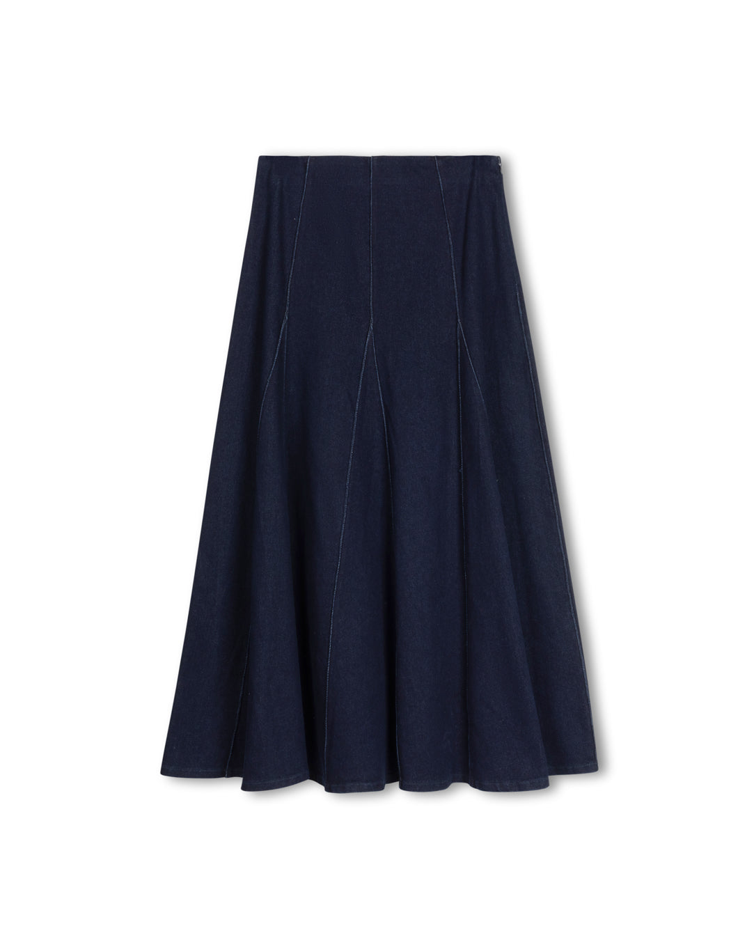 Seamed Denim Maxi Skirt