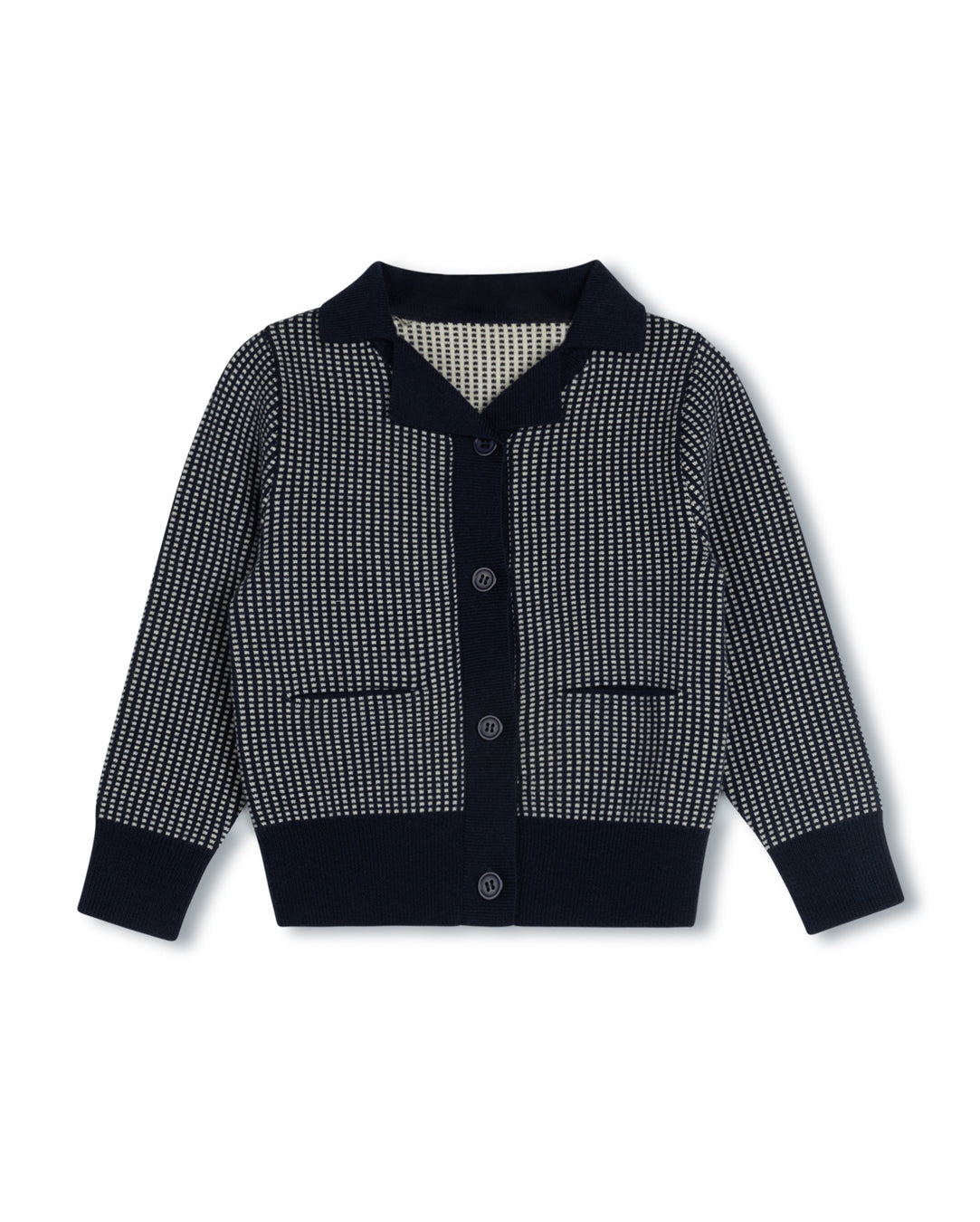 Knit Plaid Cardigan W-20691