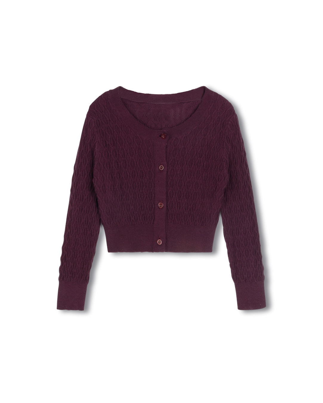 Diamond Knit Cropped Cardigan C-23319