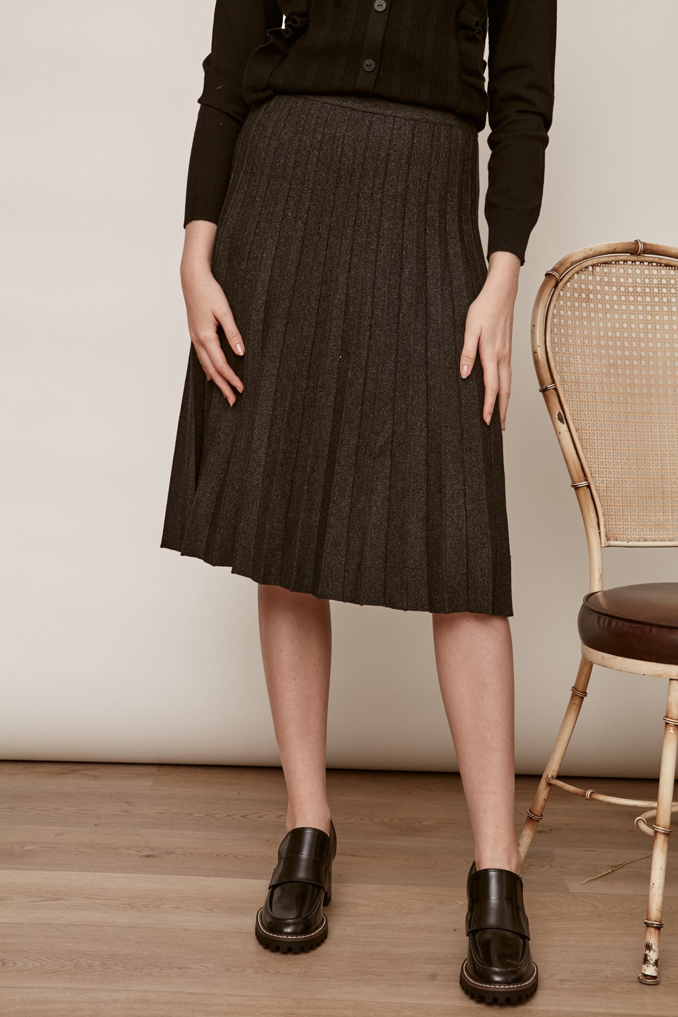 Legacy Sunray Pleated Knit Skirt W-4458