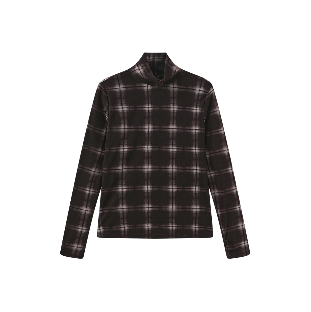 Mesh Plaid Turtleneck