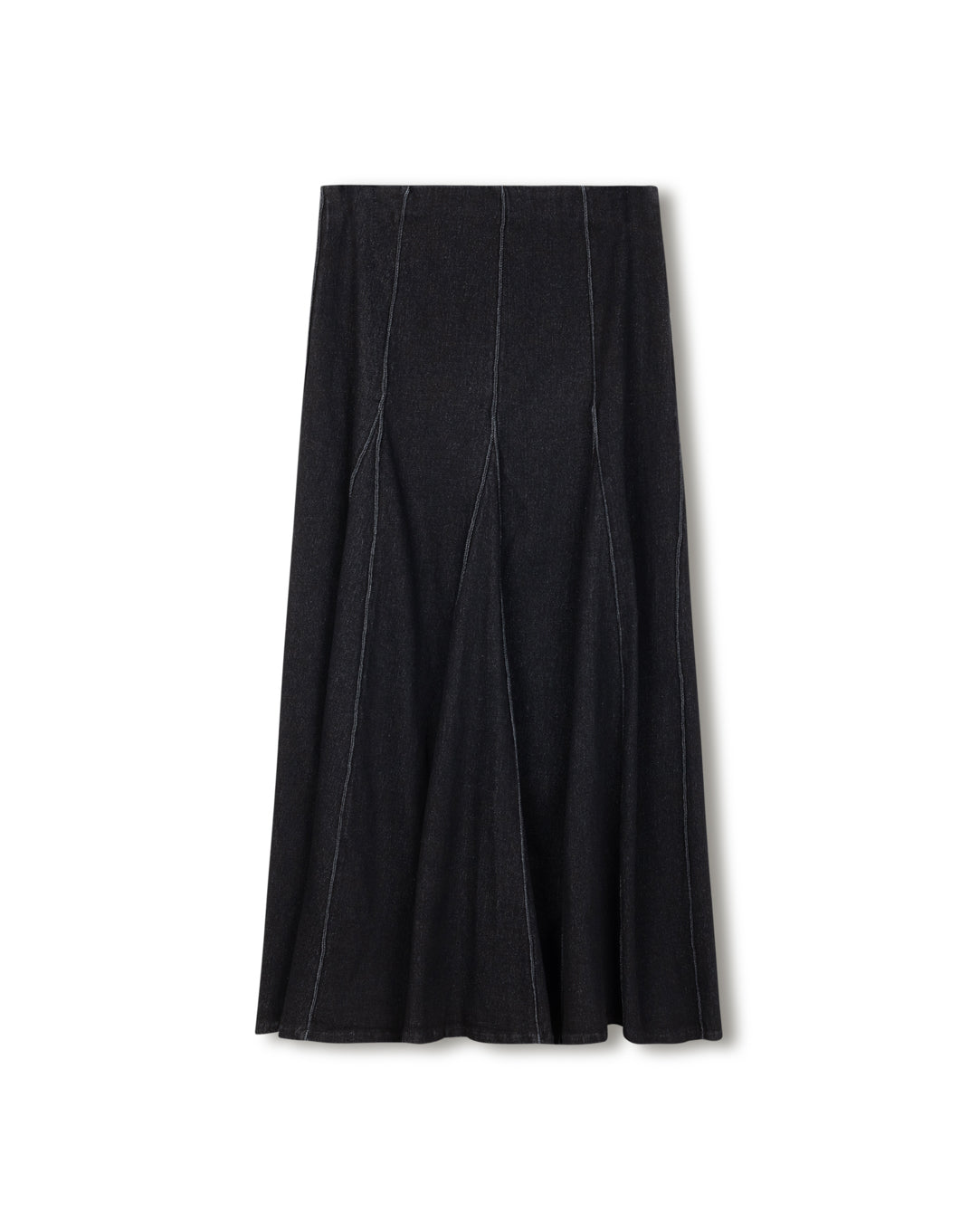 Seamed Denim Maxi Skirt - Junees