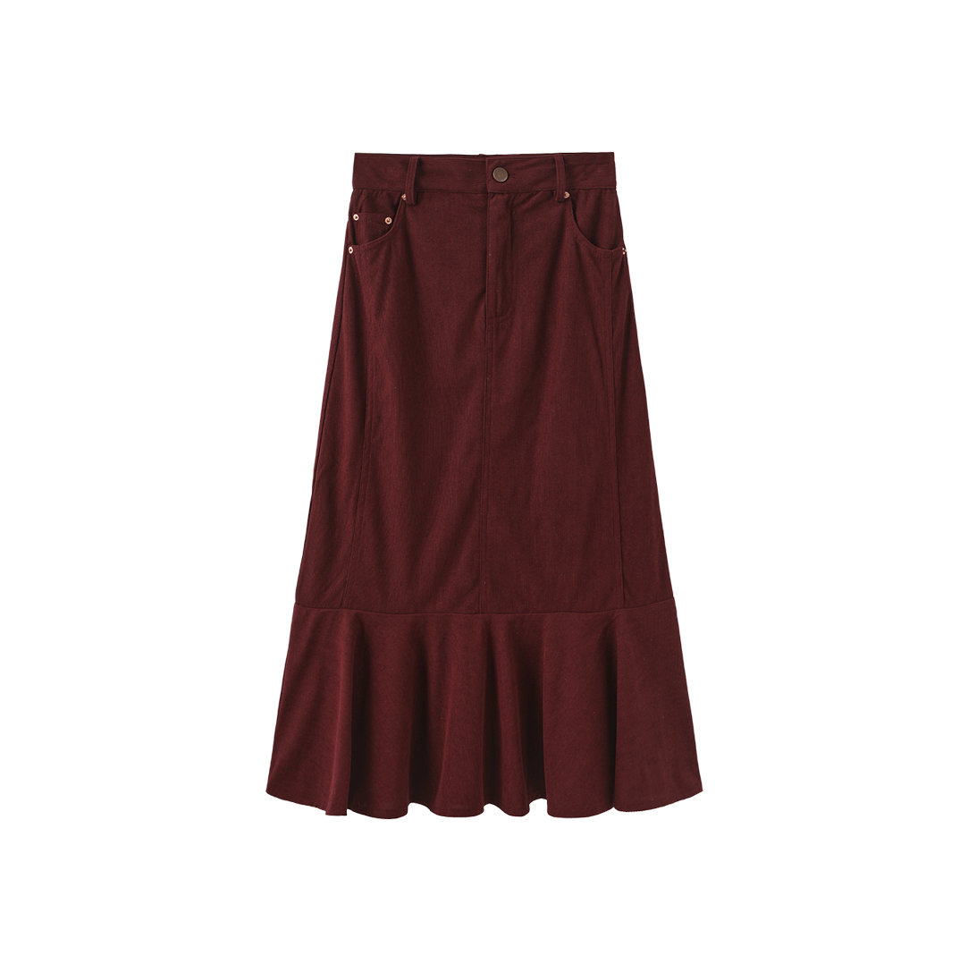 Silo Midi Thin Corduroy Skirt