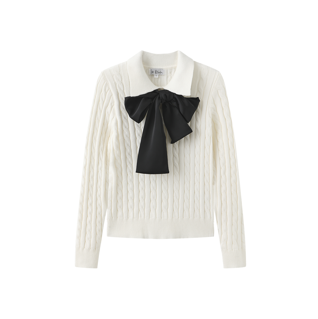 Cable Knit Neck Tie Top