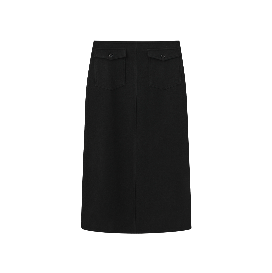 Straight Front pocket Midi Skirt