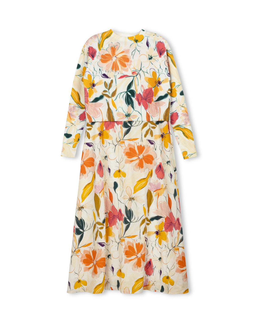 Textured Big Floral Jumper And Sweater