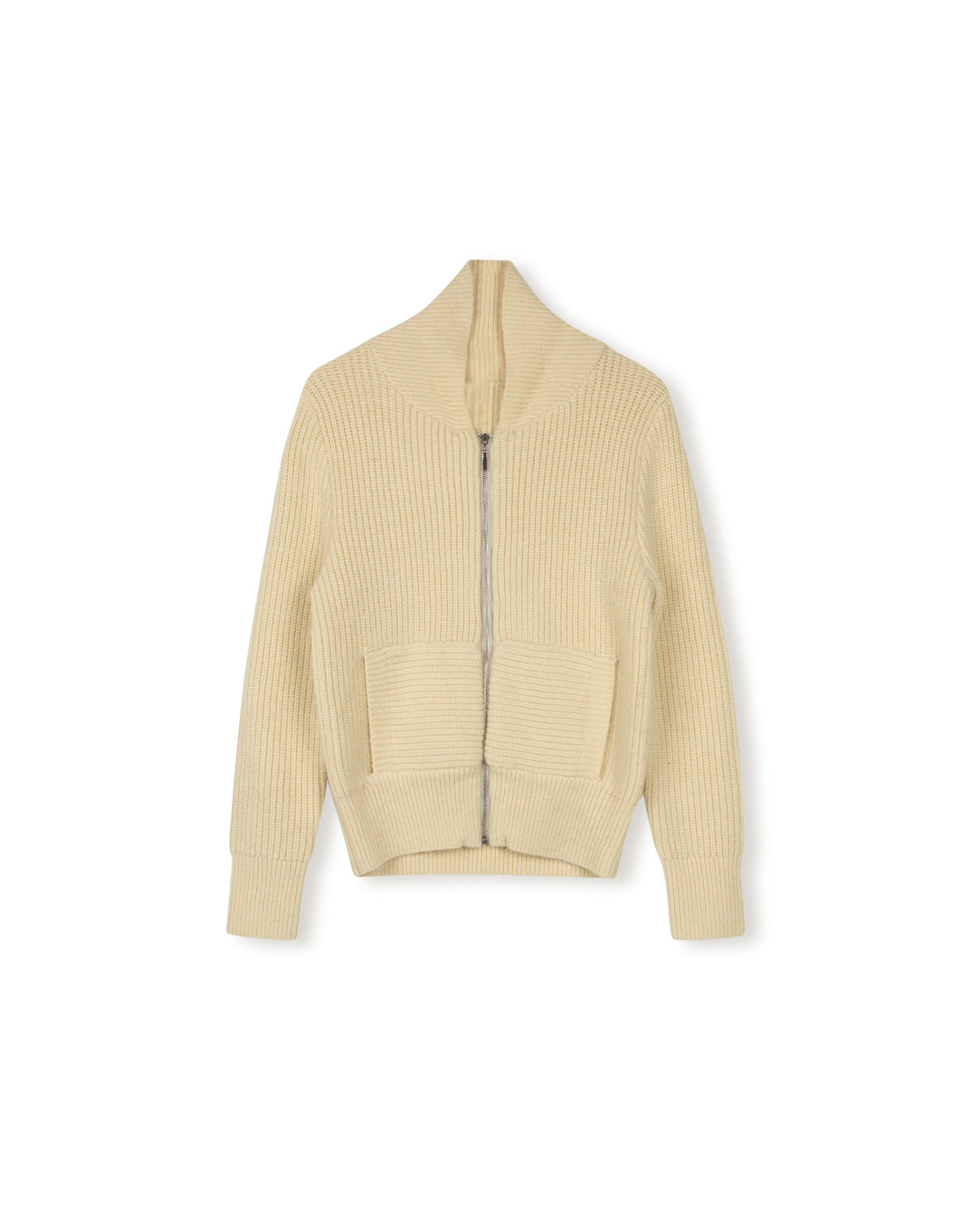 Puff Pocket Zip Up Sweater